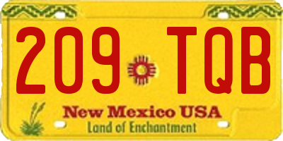 NM license plate 209TQB