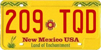 NM license plate 209TQD