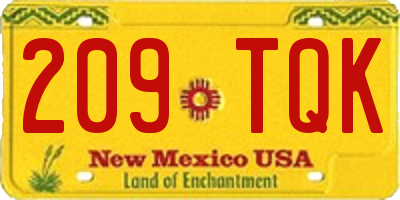 NM license plate 209TQK
