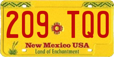 NM license plate 209TQO