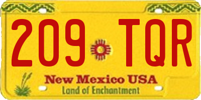 NM license plate 209TQR