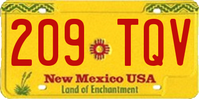NM license plate 209TQV