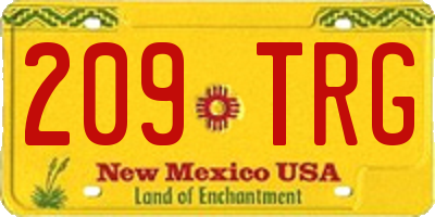 NM license plate 209TRG