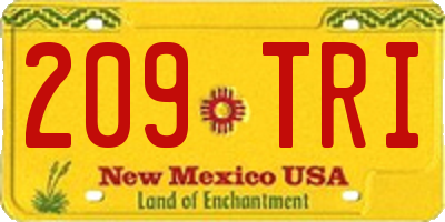 NM license plate 209TRI