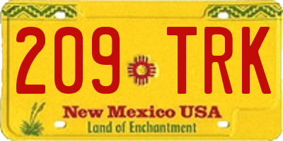 NM license plate 209TRK