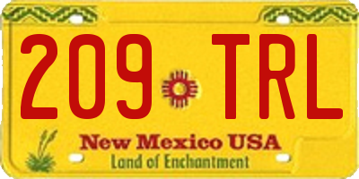 NM license plate 209TRL