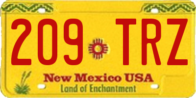 NM license plate 209TRZ