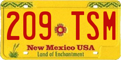 NM license plate 209TSM