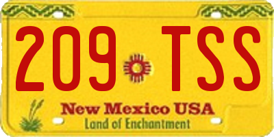 NM license plate 209TSS