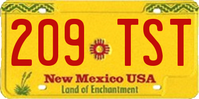 NM license plate 209TST