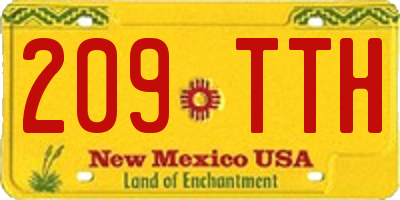 NM license plate 209TTH