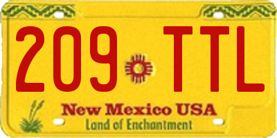 NM license plate 209TTL