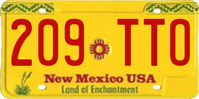 NM license plate 209TTO