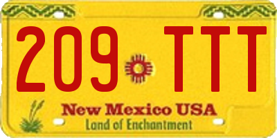NM license plate 209TTT