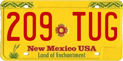 NM license plate 209TUG