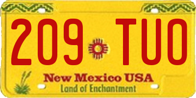 NM license plate 209TUO