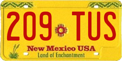 NM license plate 209TUS