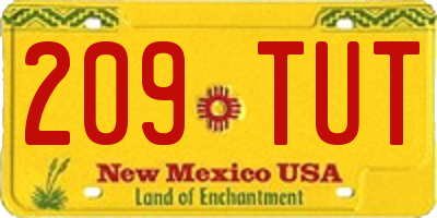 NM license plate 209TUT