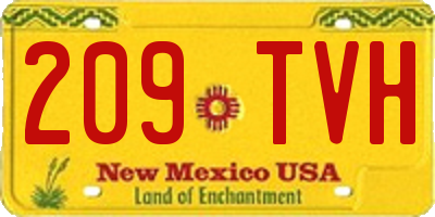NM license plate 209TVH