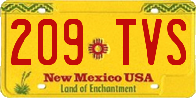 NM license plate 209TVS