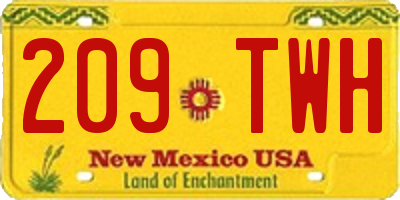 NM license plate 209TWH