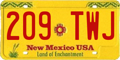 NM license plate 209TWJ