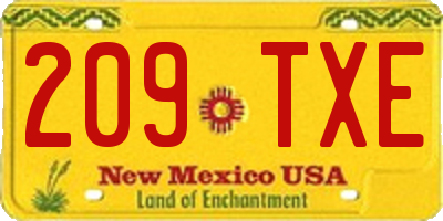 NM license plate 209TXE