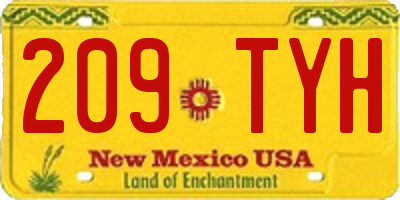 NM license plate 209TYH