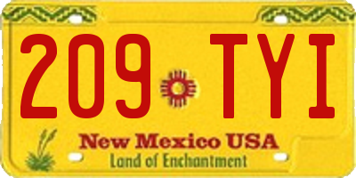 NM license plate 209TYI