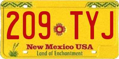 NM license plate 209TYJ