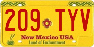 NM license plate 209TYV