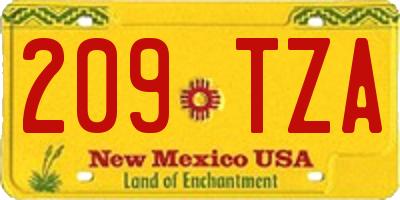 NM license plate 209TZA