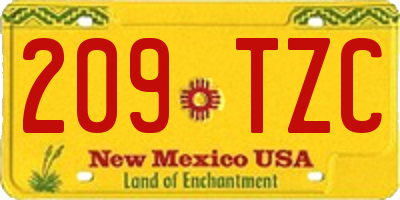 NM license plate 209TZC