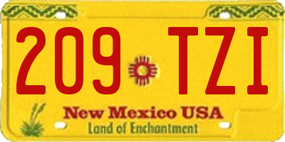 NM license plate 209TZI