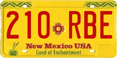 NM license plate 210RBE