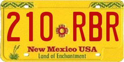 NM license plate 210RBR