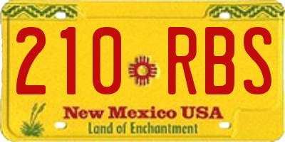 NM license plate 210RBS