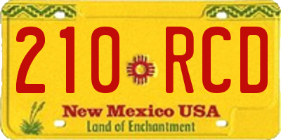 NM license plate 210RCD