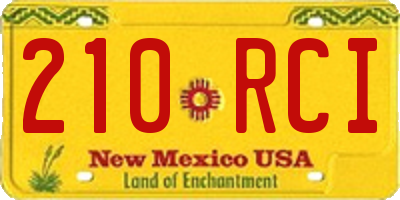 NM license plate 210RCI