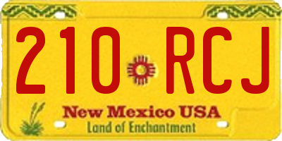 NM license plate 210RCJ