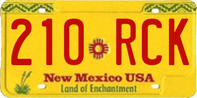 NM license plate 210RCK