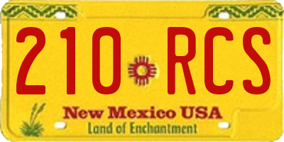 NM license plate 210RCS