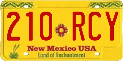 NM license plate 210RCY
