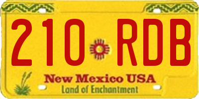 NM license plate 210RDB