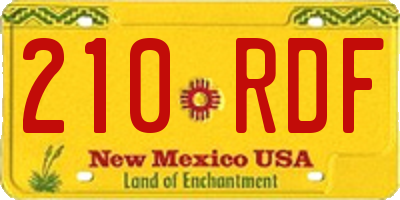 NM license plate 210RDF