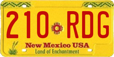 NM license plate 210RDG