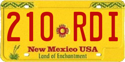 NM license plate 210RDI
