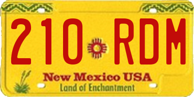 NM license plate 210RDM