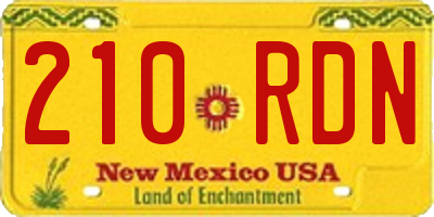 NM license plate 210RDN