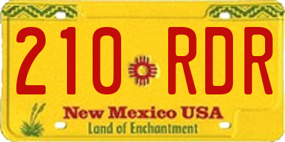 NM license plate 210RDR